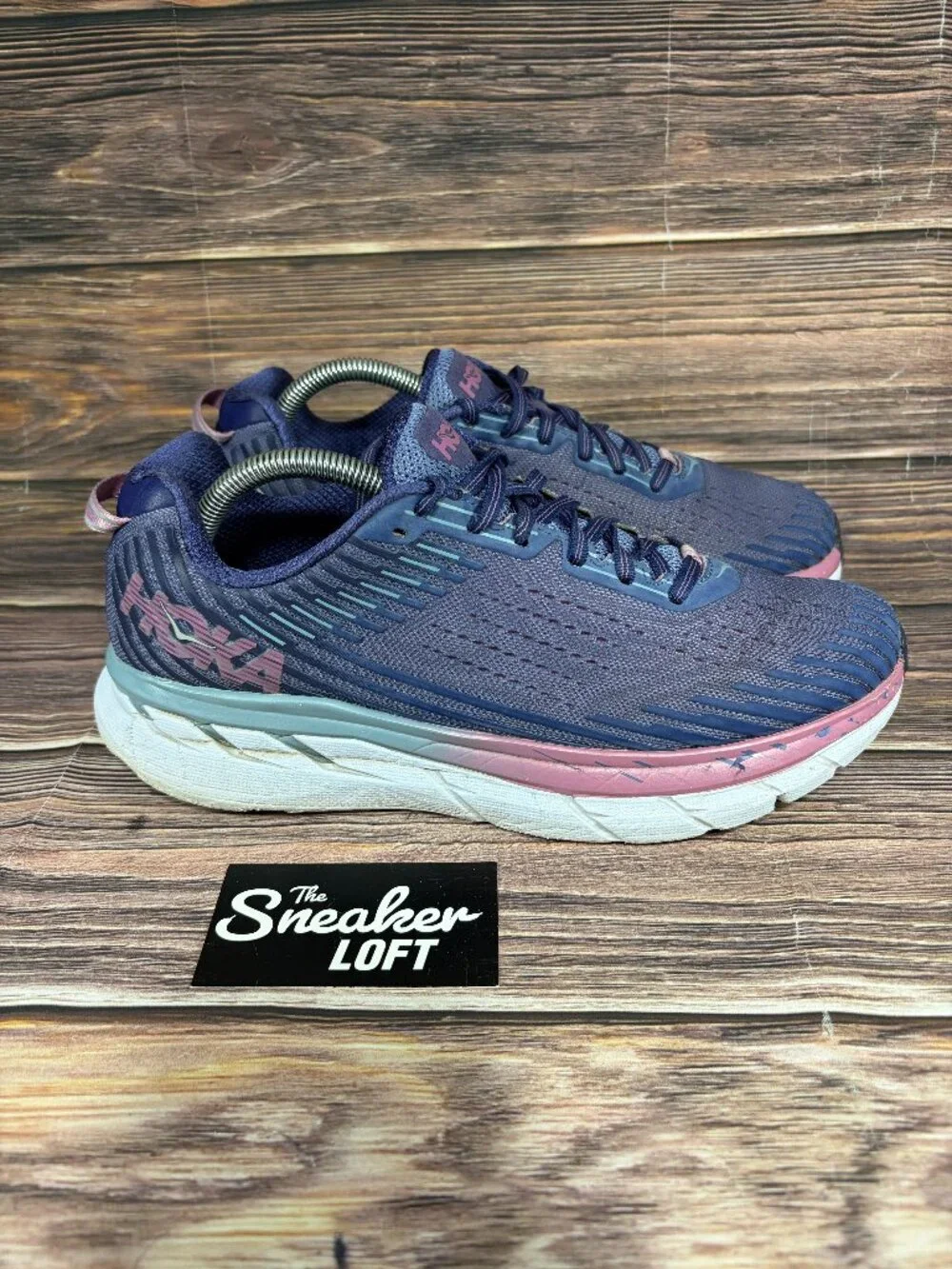Hoka One One Clifton 5 Women's Athletic Purple Running Shoes Size 10.5 - Picture 1 of 8